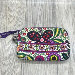 Vera Bradley Purple and Green Floral Cosmetic Bag
